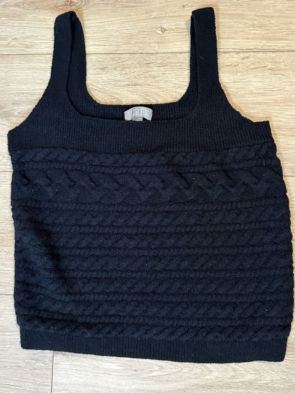 J. Crew Black Cable Knit Tank Top